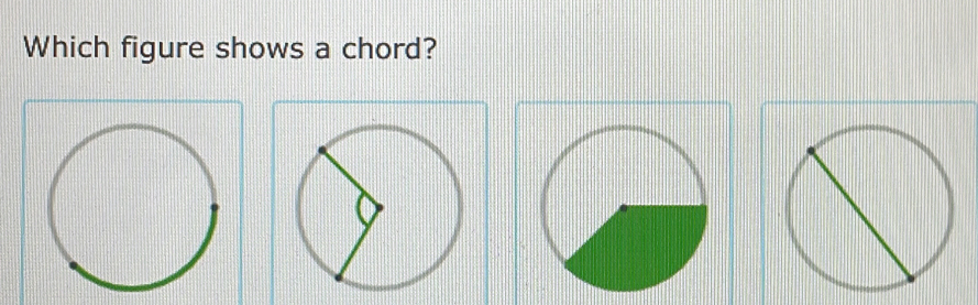 Solved: Which figure shows a chord? [Math]