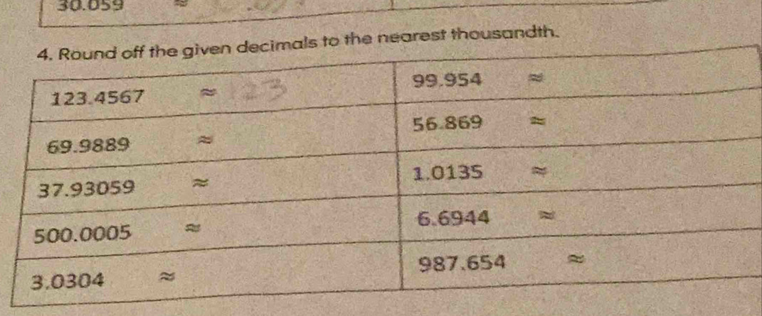30.059
the nearest thousandth.