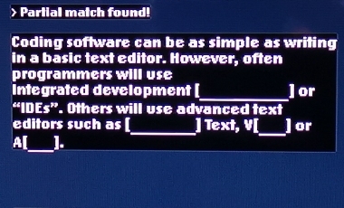 Solved: Partial match found! Coding software can be as simple as ...