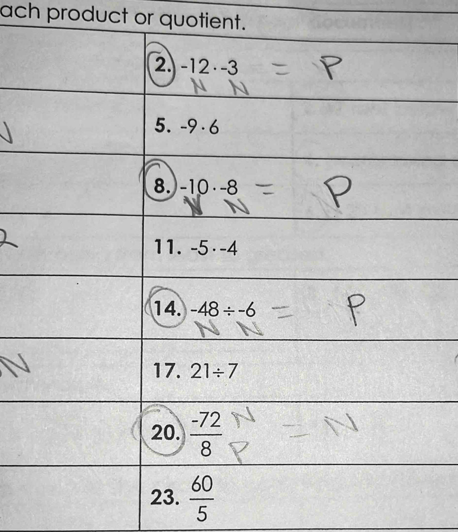 ach product or quotient.