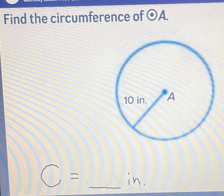 Find the circumference of odot A. 
_