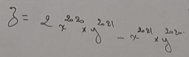 z=2x^(2020)* y^(2021)-x^(2021)* y^(2021)