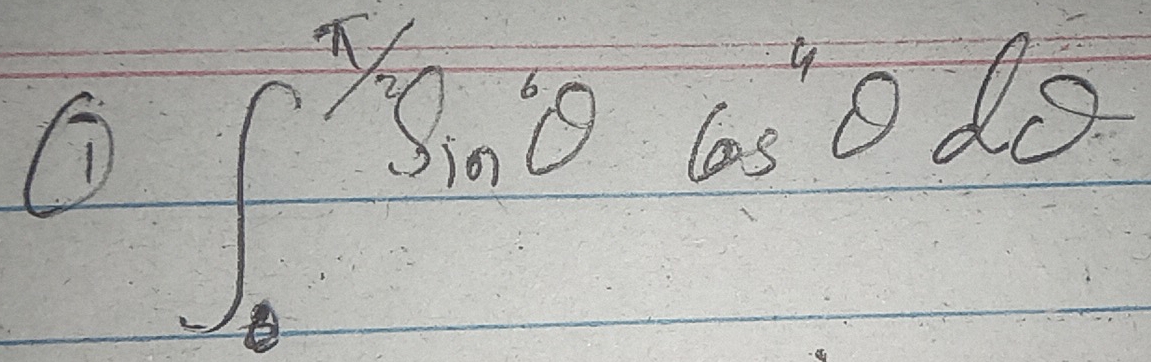 ∈t _0^((frac π)4)sin^2θ cos^4θ dθ