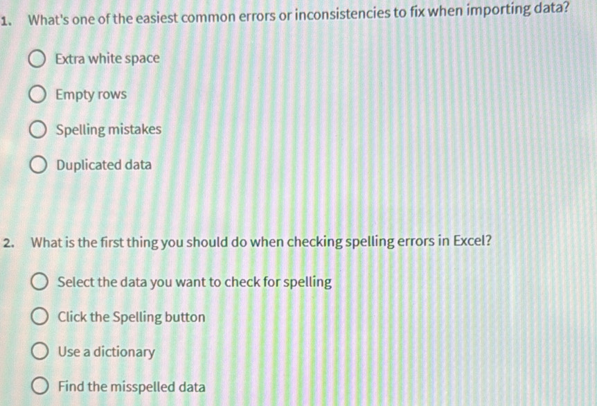 Solved: What's one of the easiest common errors or inconsistencies to ...