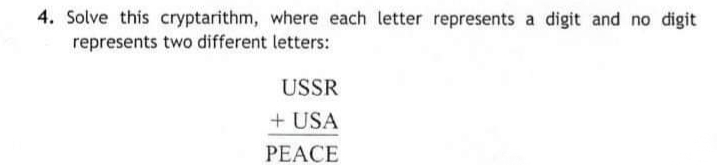 Solved: Solve this cryptarithm, where each letter represents a digit ...