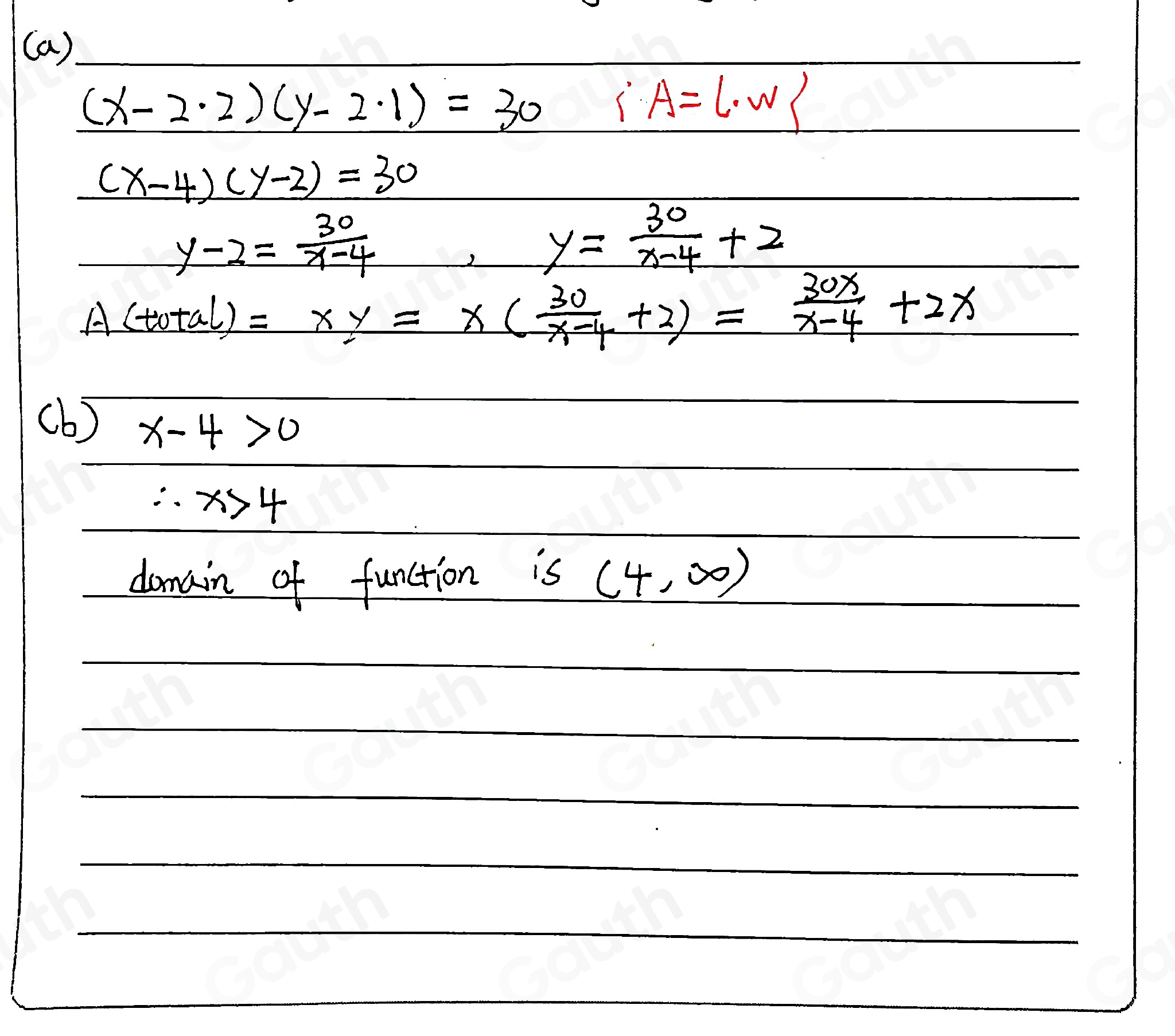 Solved: A full page that is x inches wide and y inches high contains 30 ...