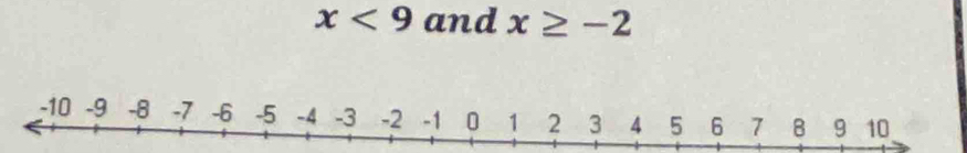 x<9</tex> and x≥ -2