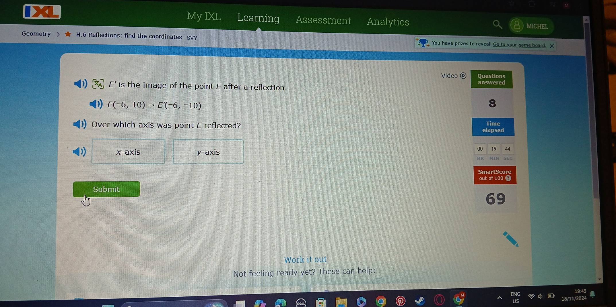 Solved: My IXL Learning Assessment Analytics MICHEL Geometry 》 H.6 ...