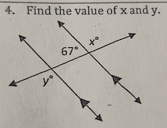 Find the value of x and y.