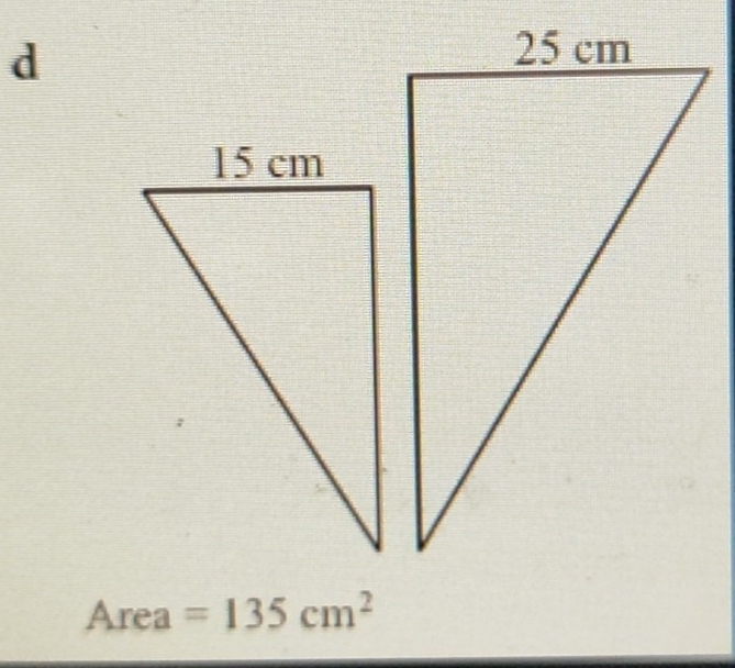 Area =135cm^2