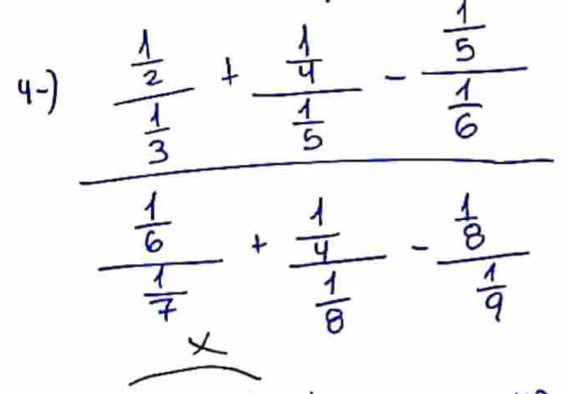 4-7
frac  1/3 - 1/3 - 5/2  1/3 +frac 1 1/3 - 1/7 