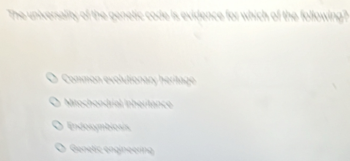 oght
Endosymblosis
Genetic engineering