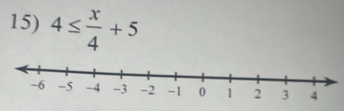 4≤  x/4 +5