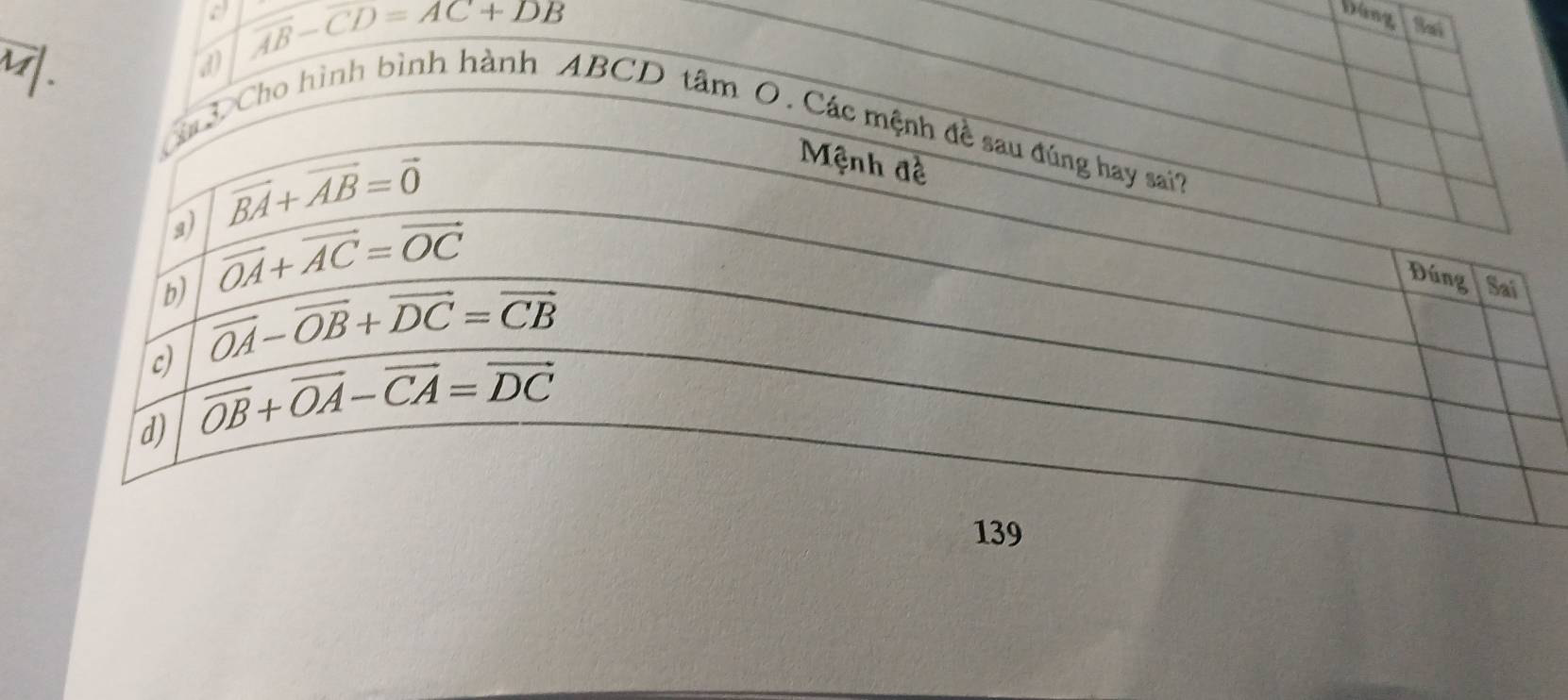 overline AB-CD=AC+DB
Dùng