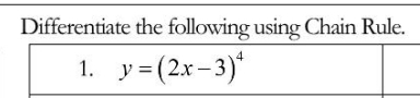 Differentiate the following using Chain Rule.