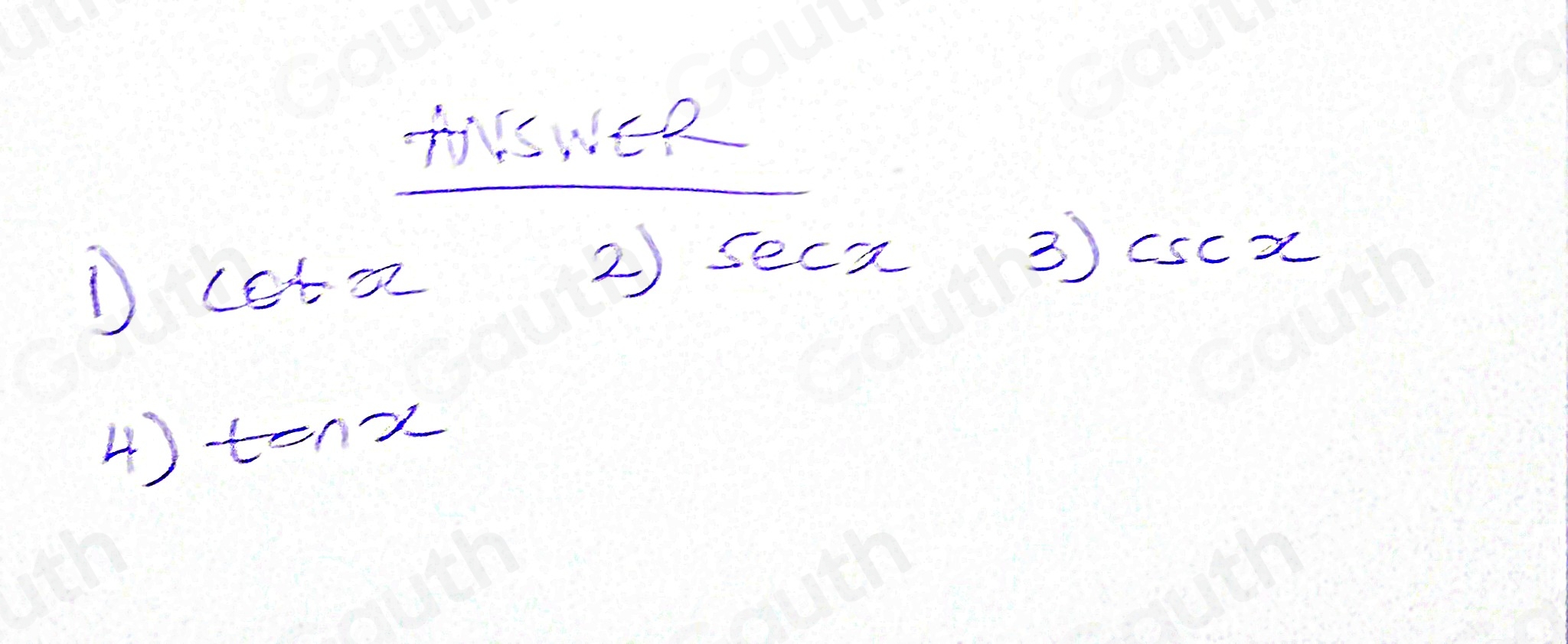 Solved: Match each trigonometric function with one of the graphs. -- f ...