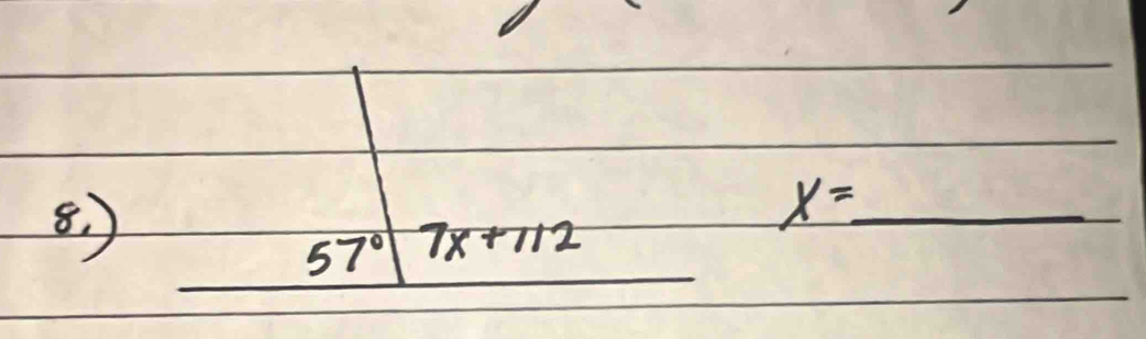 x=
57° 7x+112