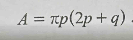 A=π p(2p+q)