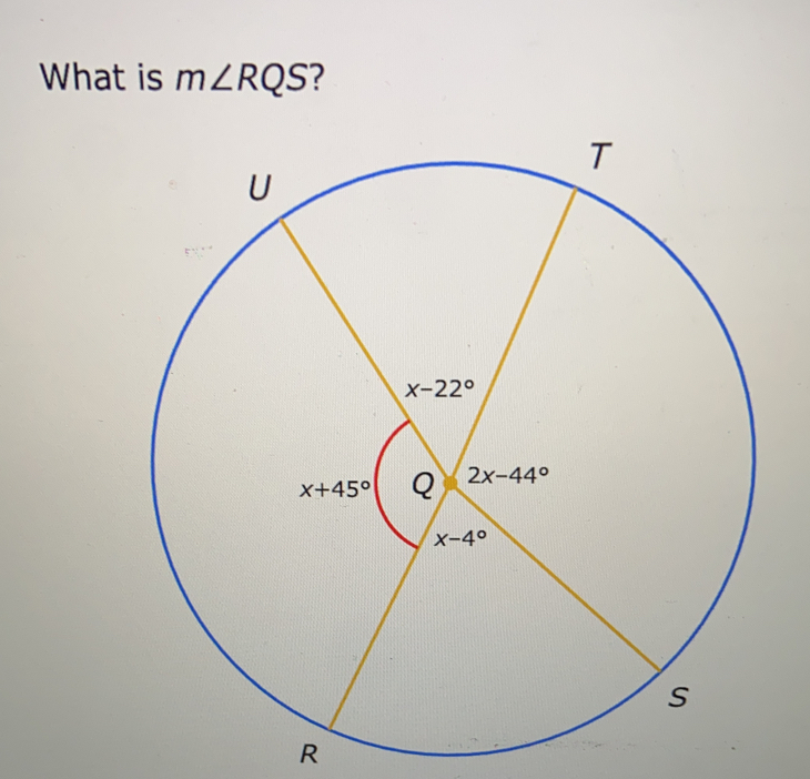 What is m∠ RQS
R