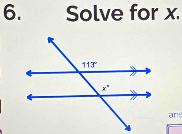 Solve for x.
ans