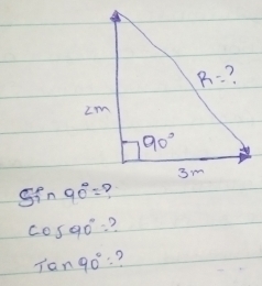 sin 90°=
cos 90°  1/2  ?
tan 90°= ?