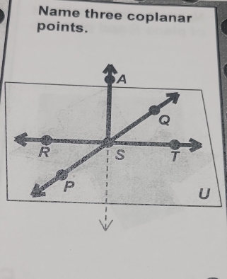 Name three coplanar 
points.