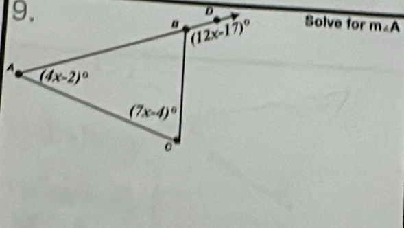 Solve for m∠ A