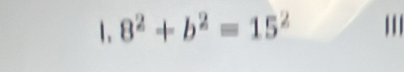 8^2+b^2=15^2 ''