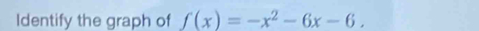 Identify the graph of f(x)=-x^2-6x-6.