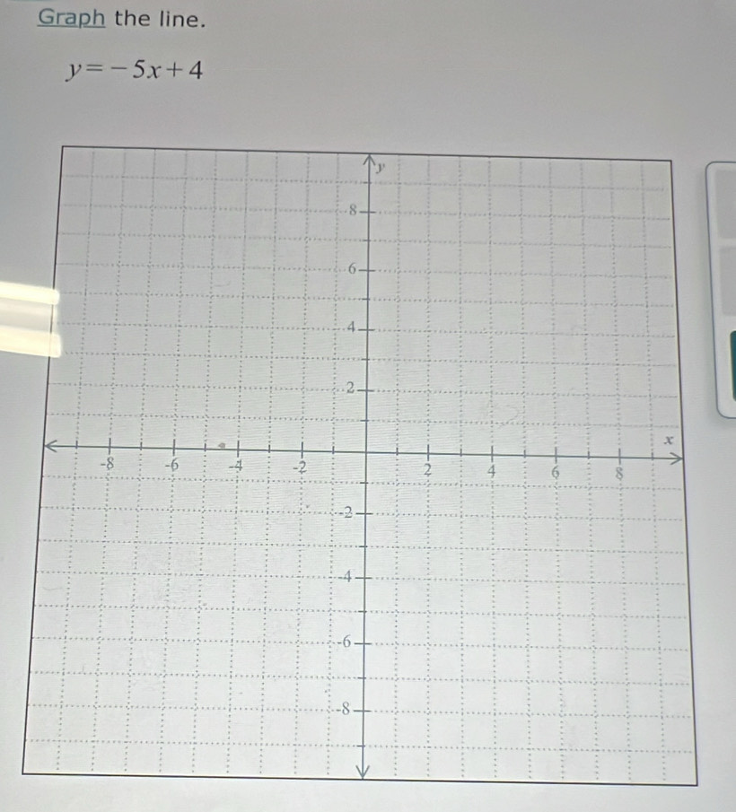 Graph the line.
y=-5x+4