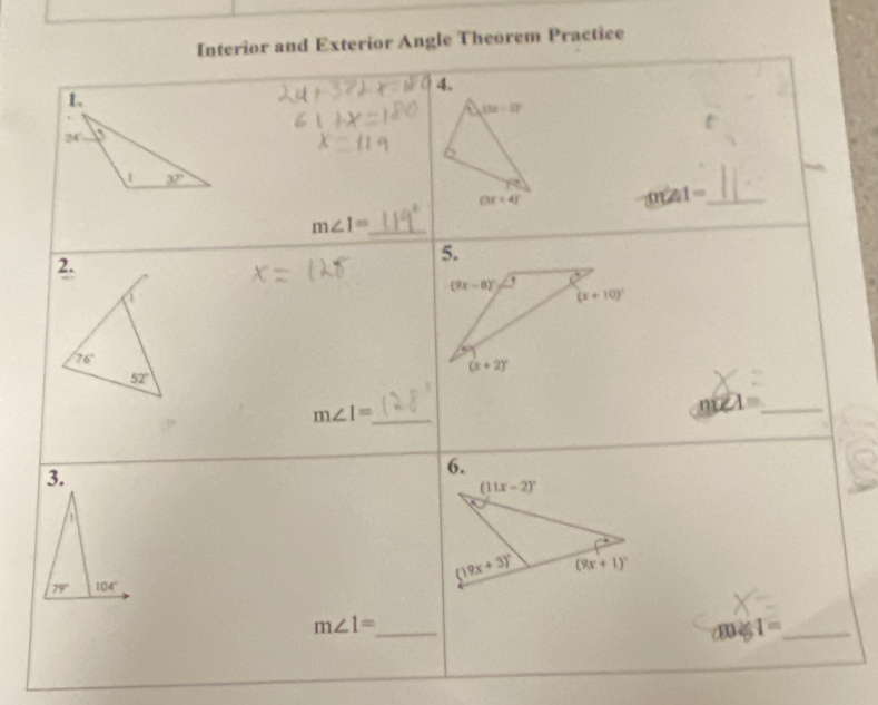 Angle Theorem Practice