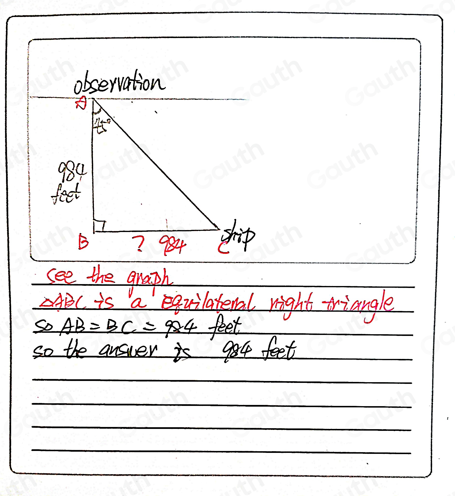 Solved: From the observation deck of a skyscraper, Dominic measures a ...