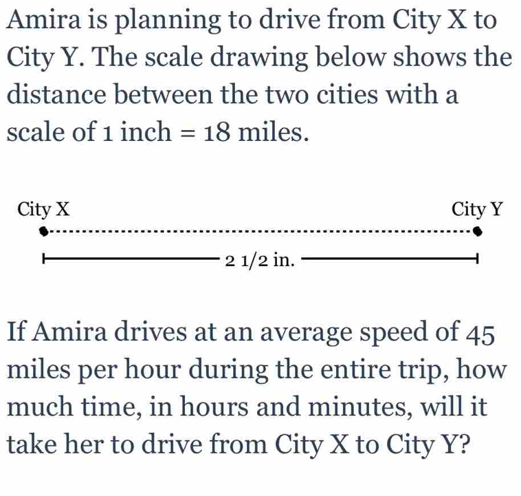 Solved: Amira is planning to drive from City X to City Y. The scale ...