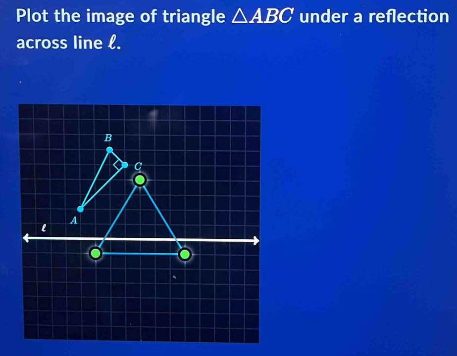 Solved: Plot the image of triangle ABC under a reflection across line l ...