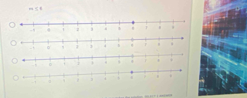 m≤ 6
-1
SELECT 2 ANSWER