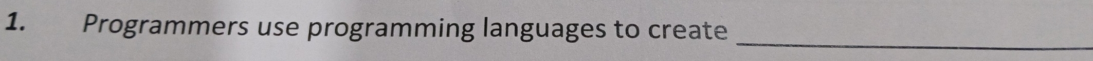 Programmers use programming languages to create 
_