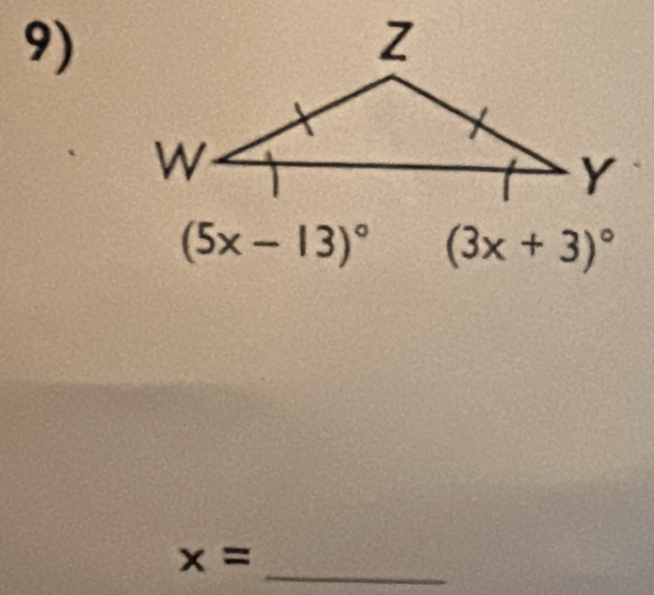 (5x-13)^circ  (3x+3)^circ 
x=
_