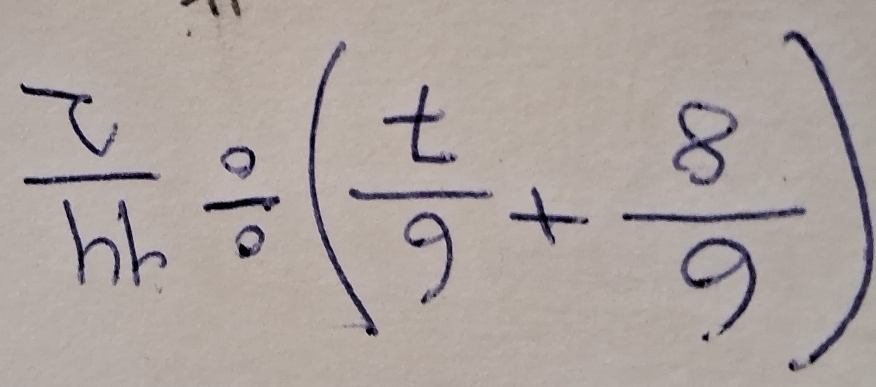 frac π h/ ( t/9 + 8/9 )