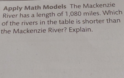 Solved: Apply Math Models The Mackenzie River has a length of 1,080 ...