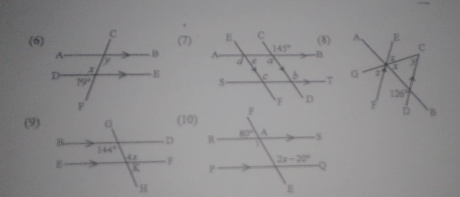 (6)(7)A
c
G
126°
D B
(9)(10)