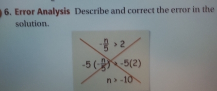 Error Analysis Describe and correct the error in the
solution.