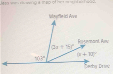 Jess was drawing a map of her neighborhood.
Derby Drive