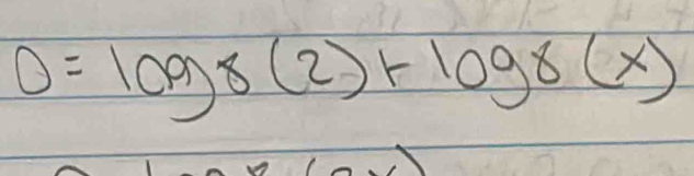 0=log 8(2)+log 8(x)8(x)