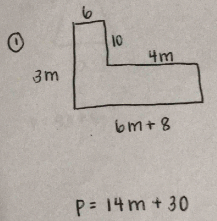 ①
P=14m+30