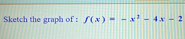 Sketch the graph of : f(x)=-x^2-4x-2