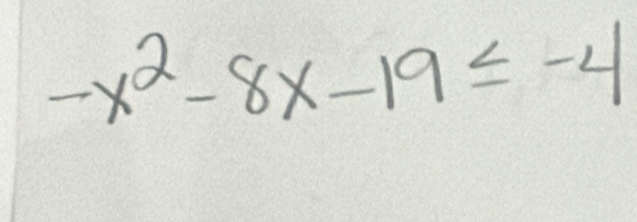 -x^2-8x-19≤slant -4