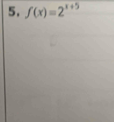 f(x)=2^(x+5)