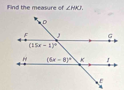 Find the measure of ∠ HKJ.