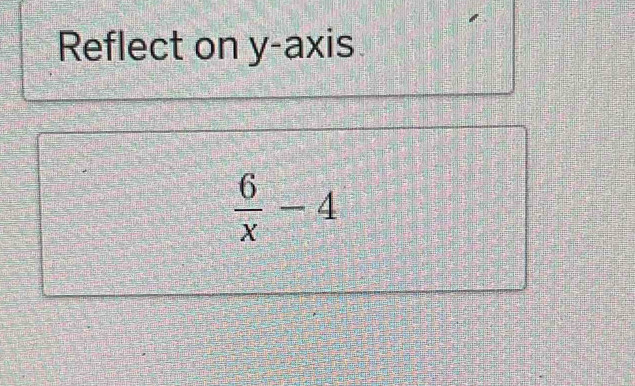 Reflect on y-axis
 6/x -4