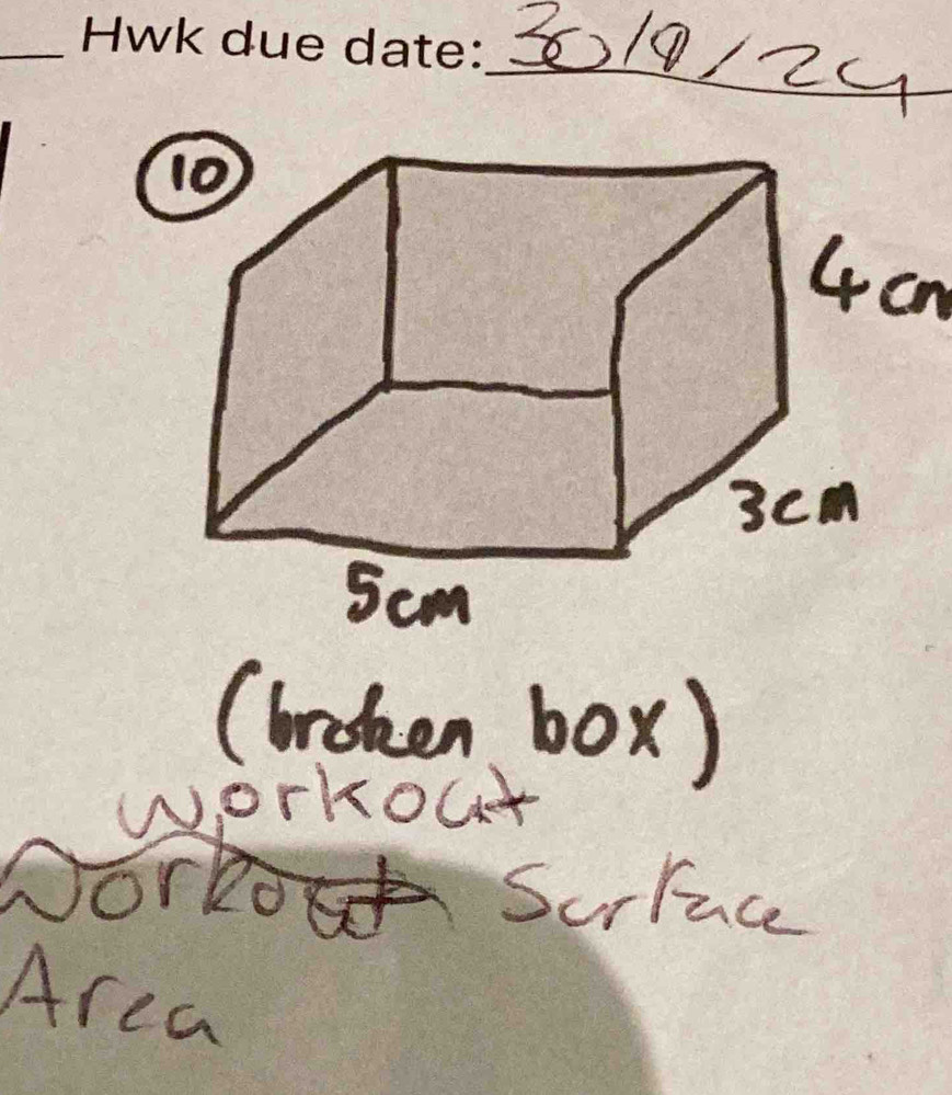 3010/24 
(broken box) 
workot 
on 
Surrace 
Area